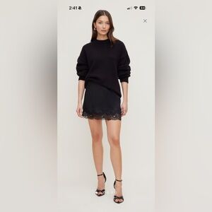 Dynamite Black Mini Skirt with Lace Detail